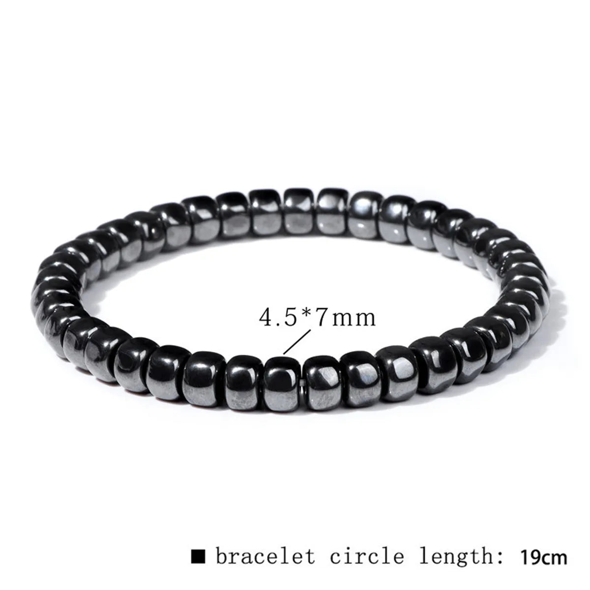 Casual Retro Geometric Elastic String Hematite Beaded Unisex Bracelets