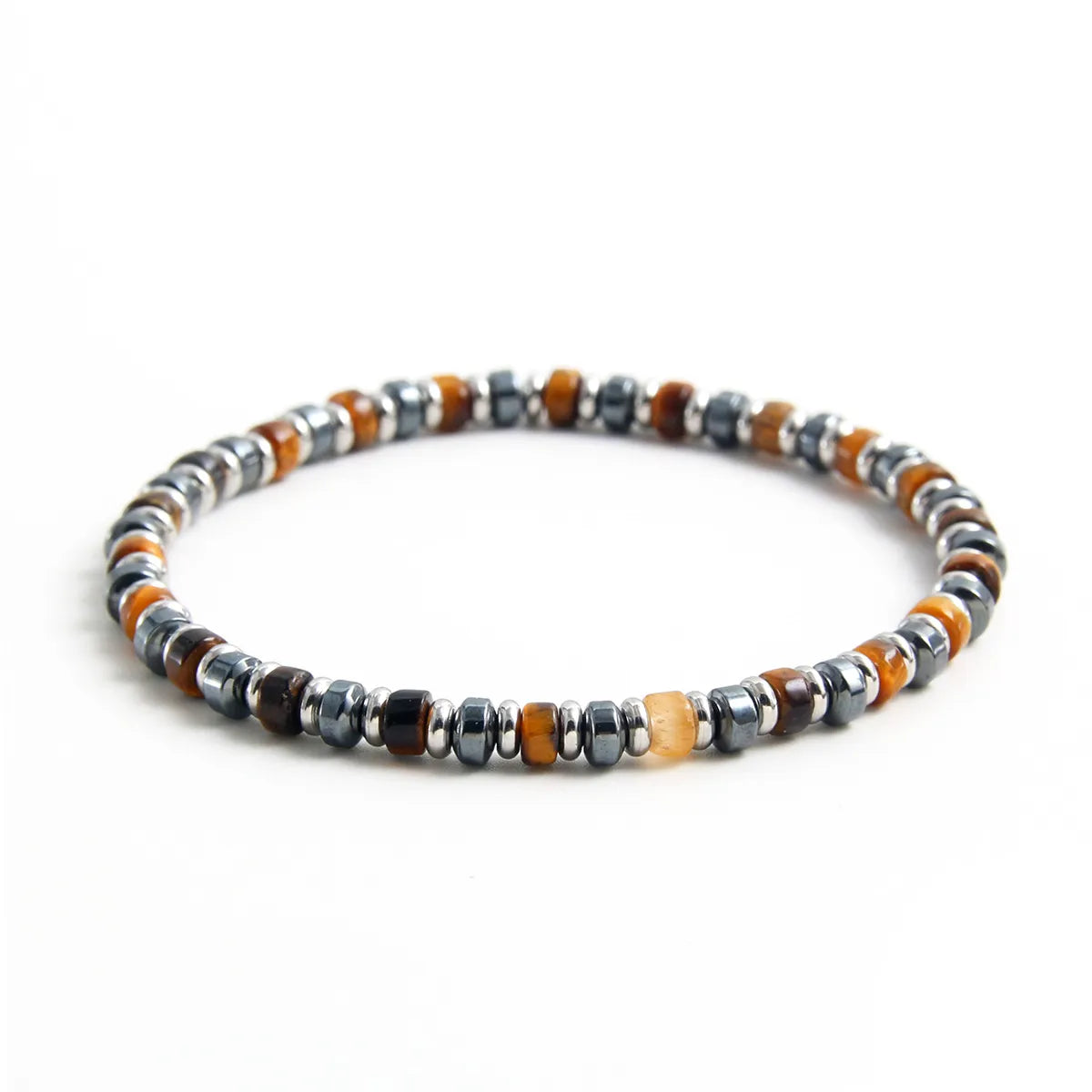 Casual Retro Geometric Natural Stone Tiger Eye Men'S Bracelets