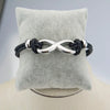 Casual Retro Infinity 304 Stainless Steel Pu Leather Braid Unisex Wristband