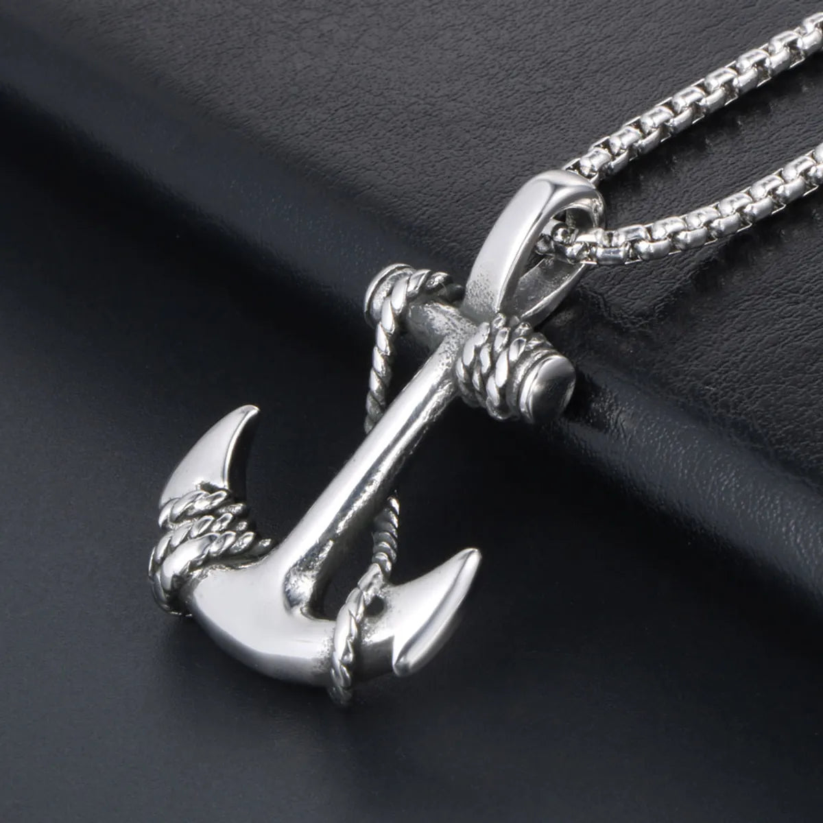 Casual Retro Punk Anchor 304 Stainless Steel Polishing Men'S Pendant Necklace