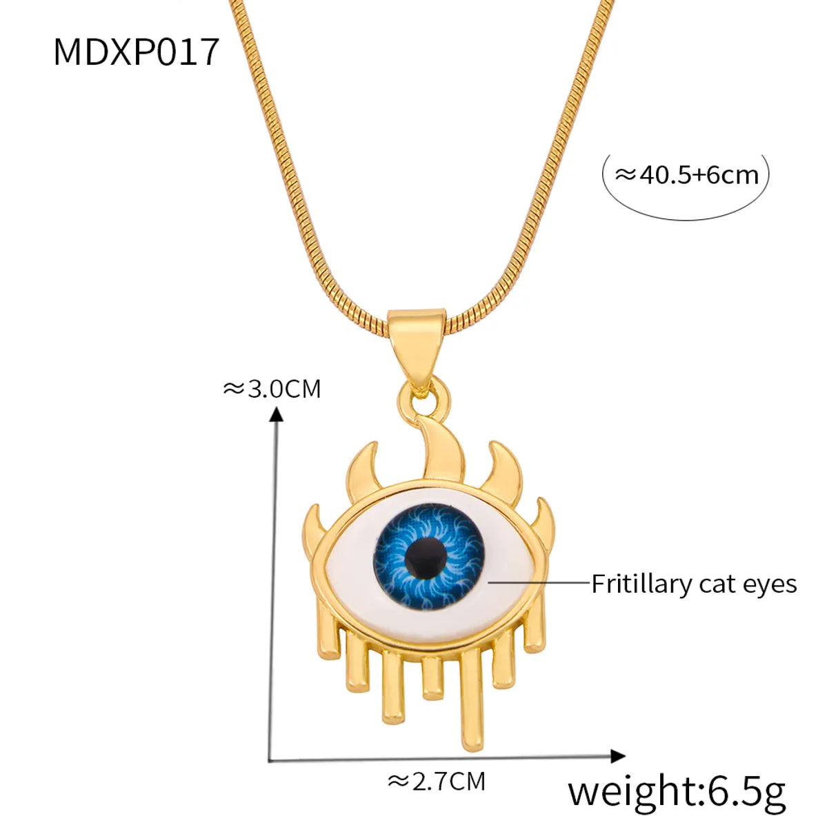 Casual Retro Round Heart Shape Eye 18K Gold Plated Rhinestones Shell Titanium Steel Wholesale Pendant Necklace