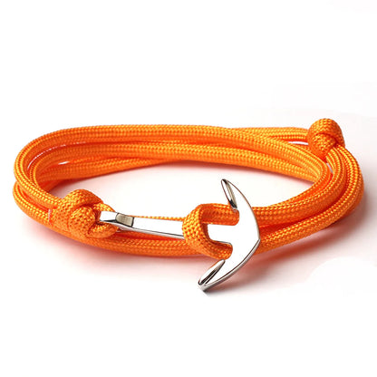 Casual Retro Simple Style Anchor Alloy Rope Layered Unisex Bracelets