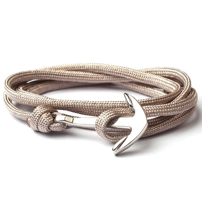 Casual Retro Simple Style Anchor Alloy Rope Layered Unisex Bracelets