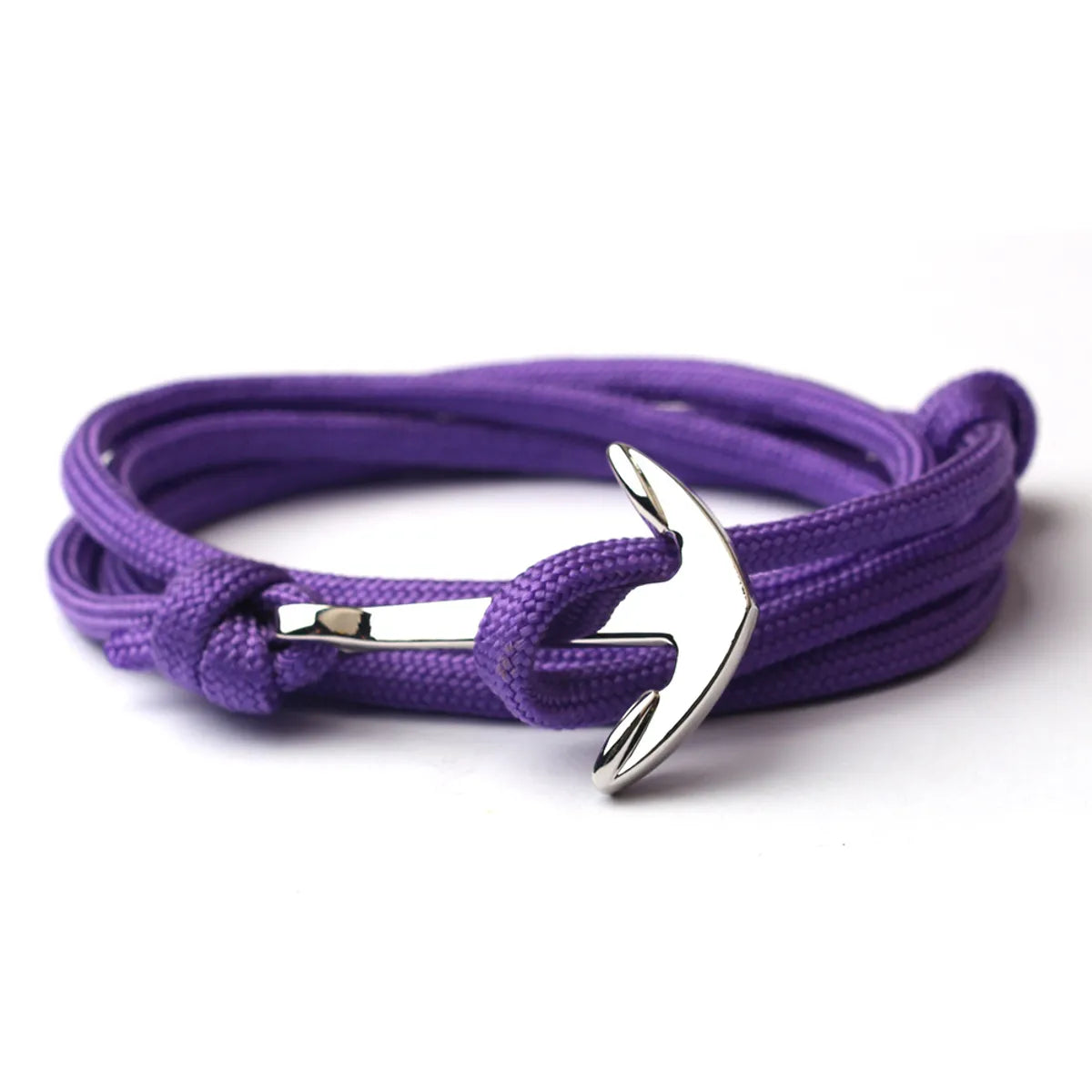 Casual Retro Simple Style Anchor Alloy Rope Layered Unisex Bracelets