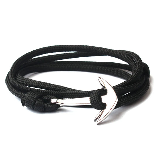 Casual Retro Simple Style Anchor Alloy Rope Layered Unisex Bracelets