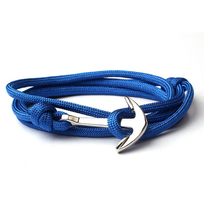 Casual Retro Simple Style Anchor Alloy Rope Layered Unisex Bracelets