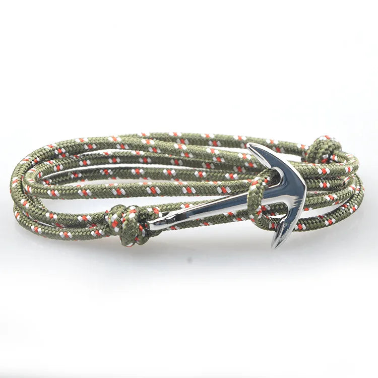 Casual Retro Simple Style Anchor Alloy Rope Layered Unisex Bracelets