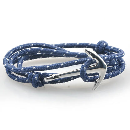 Casual Retro Simple Style Anchor Alloy Rope Layered Unisex Bracelets