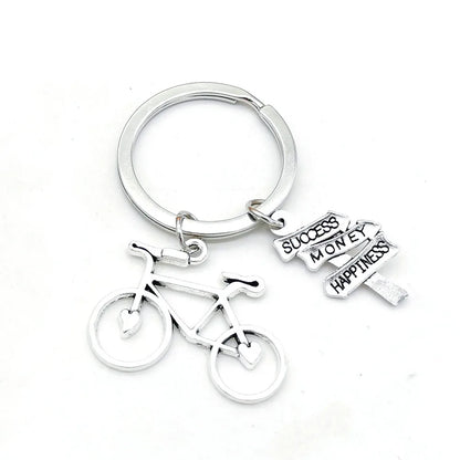 Casual Retro Simple Style Letter Bicycle Alloy Plating Keychain