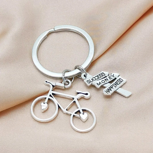 Casual Retro Simple Style Letter Bicycle Alloy Plating Keychain