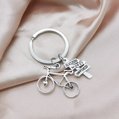 Casual Retro Simple Style Letter Bicycle Alloy Plating Keychain