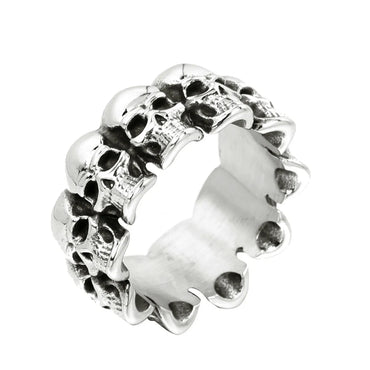 Casual Retro Skull Stainless Steel Polishing Men'S Rings