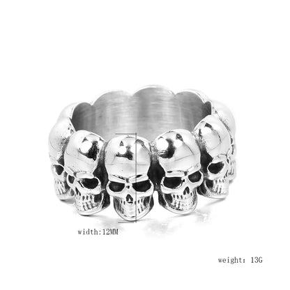 Casual Retro Skull Stainless Steel Polishing Men'S Rings