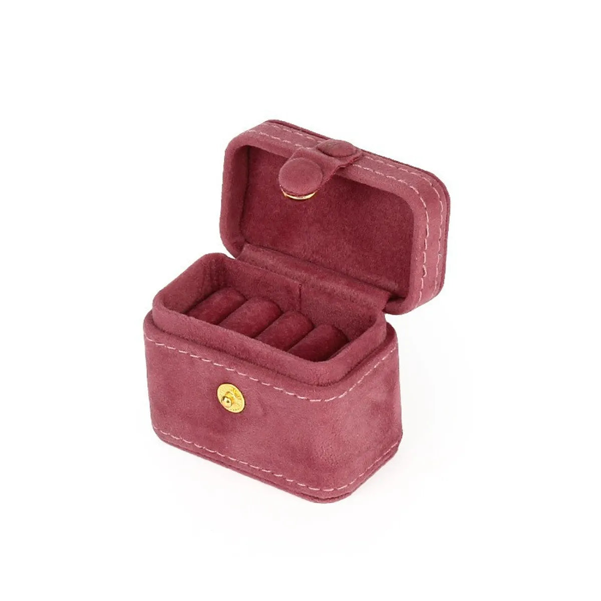 Casual Retro Solid Color Pu Leather Flannel Wholesale Jewelry Boxes