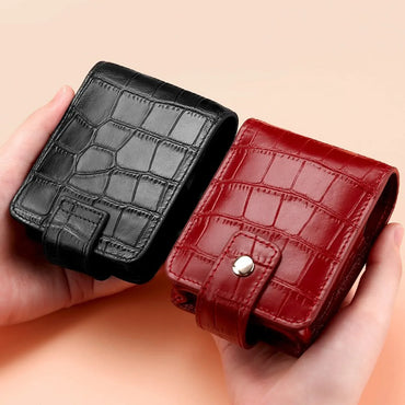 Casual Retro Solid Color Pu Leather Makeup Bags Makeup Bags