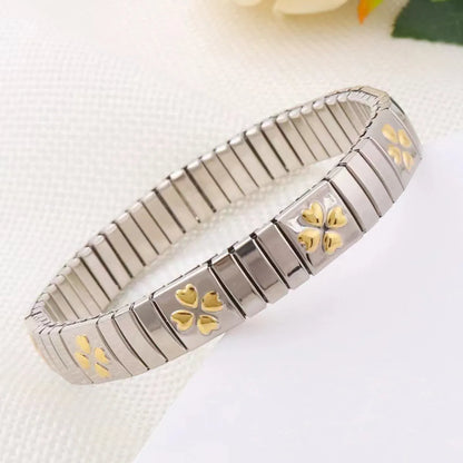 Casual Retro Star Heart Shape 304 Stainless Steel Zircon Wristband In Bulk