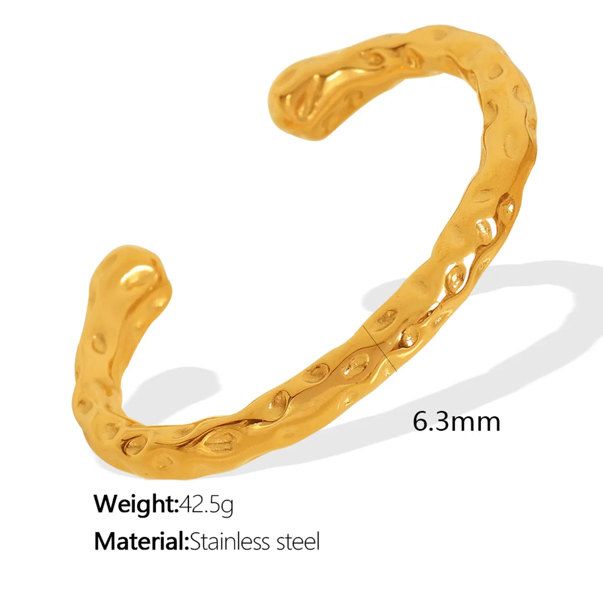 Casual Retro Sweet Irregular 304 Stainless Steel 18K Gold Plated Bangle In Bulk