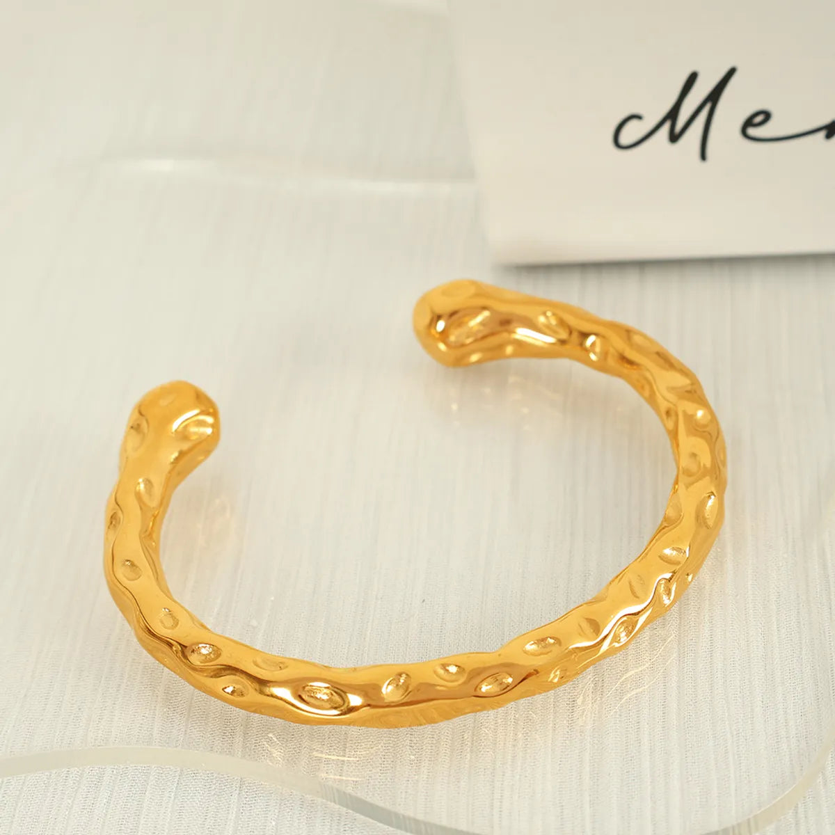 Casual Retro Sweet Irregular 304 Stainless Steel 18K Gold Plated Bangle In Bulk