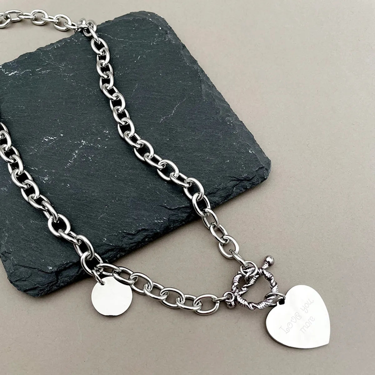 Casual Romantic Simple Style Heart Shape Stainless Steel Necklace In Bulk