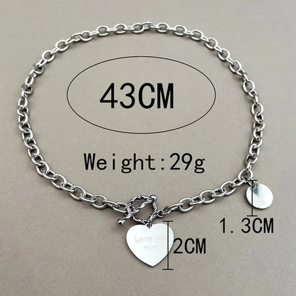 Casual Romantic Simple Style Heart Shape Stainless Steel Necklace In Bulk