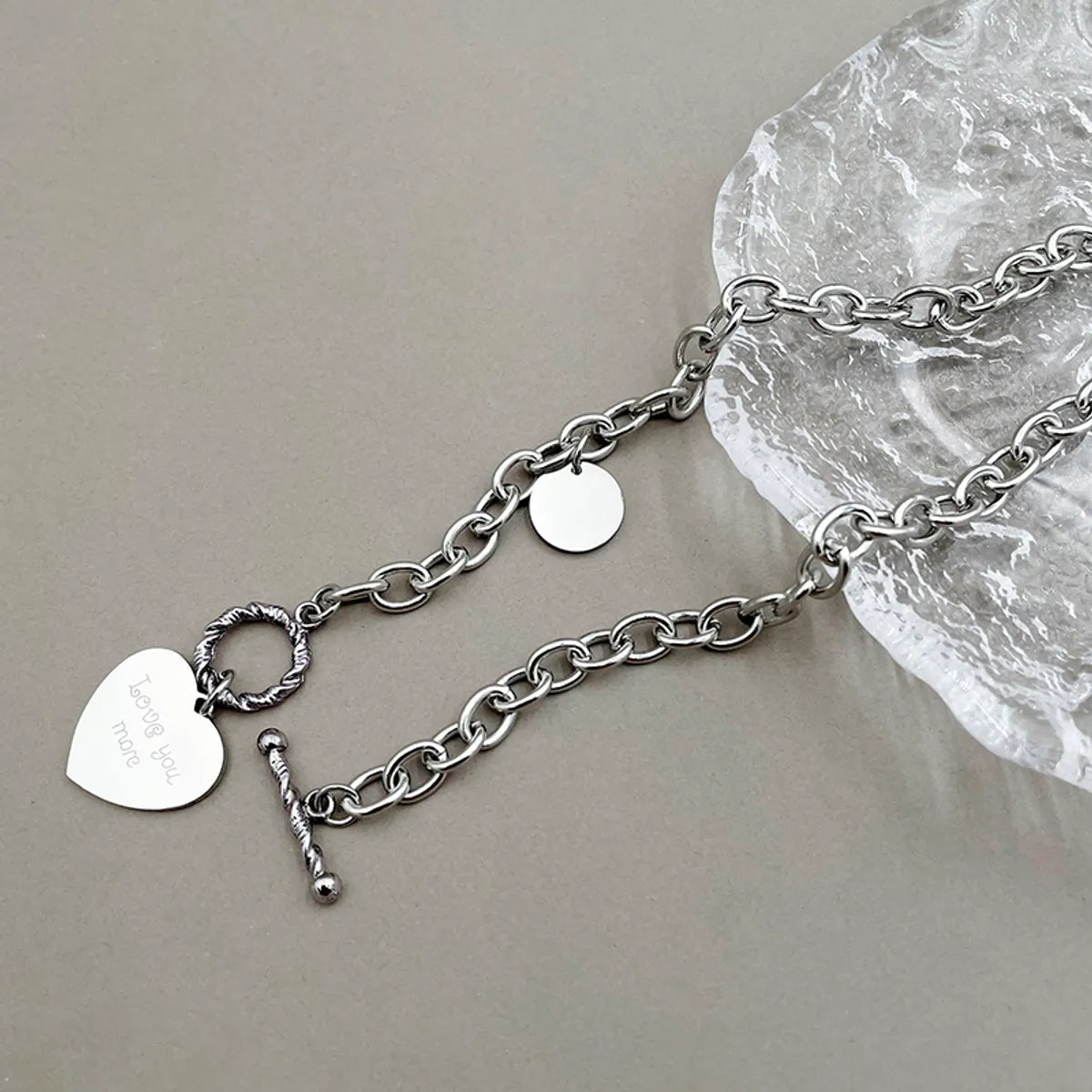 Casual Romantic Simple Style Heart Shape Stainless Steel Necklace In Bulk