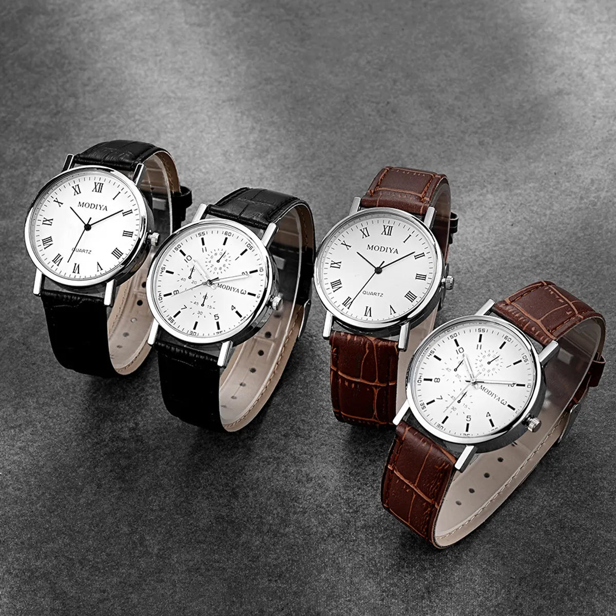 Casual Round Buckle Quartz Men'S Watches