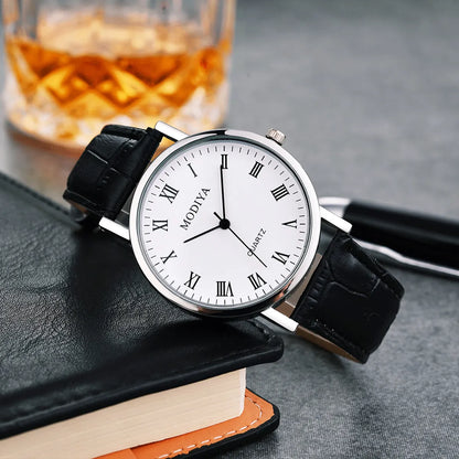 Casual Round Buckle Quartz Men'S Watches