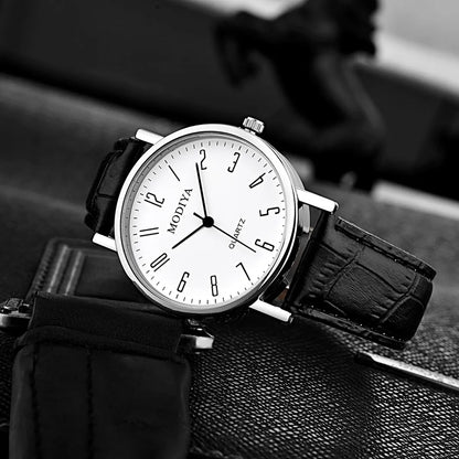 Casual Round Buckle Quartz Men'S Watches