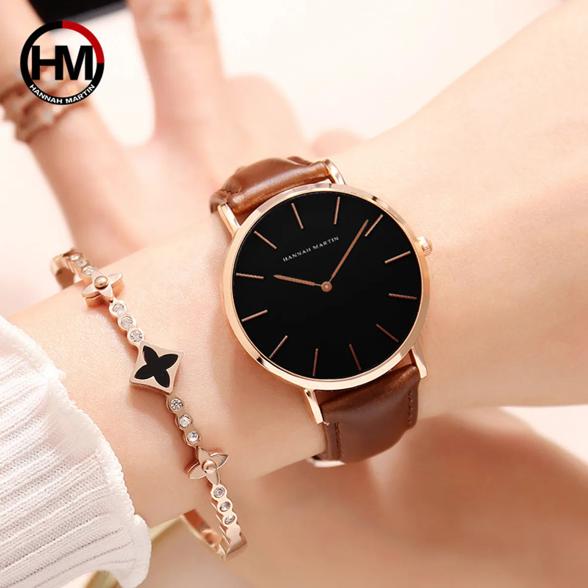 Casual Round Buckle Quartz Women'S Watches