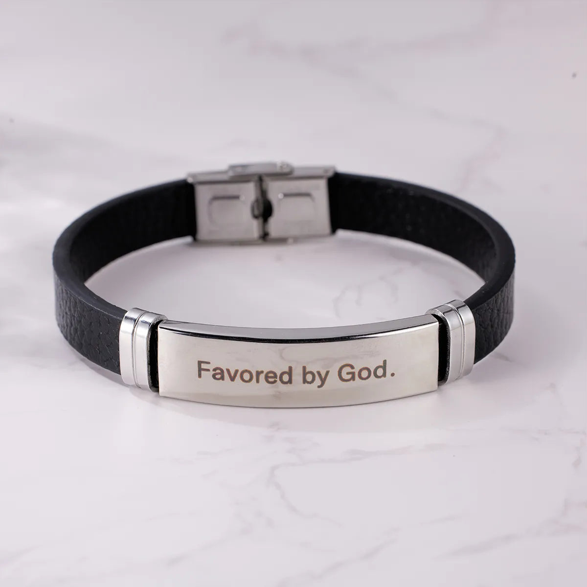 Casual Round Letter 304 Stainless Steel Silica Gel Buckle Men'S Bracelets