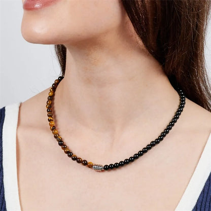 Casual Round Natural Stone Beaded Necklace