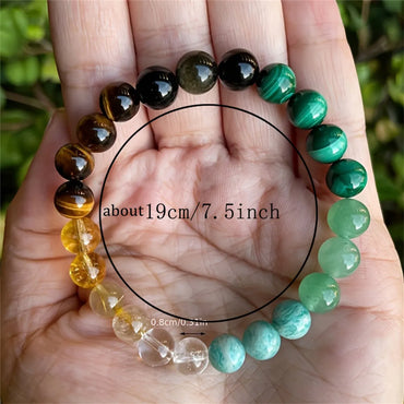 Casual Round Natural Stone Malachite Bracelets In Bulk