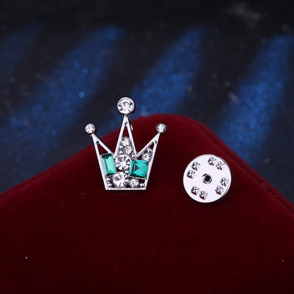 Casual Shiny Crown Alloy Plating Inlay Rhinestones Men'S Brooches