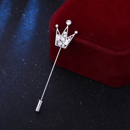 Casual Shiny Crown Alloy Plating Inlay Rhinestones Men'S Brooches