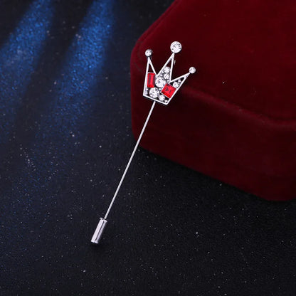 Casual Shiny Crown Alloy Plating Inlay Rhinestones Men'S Brooches