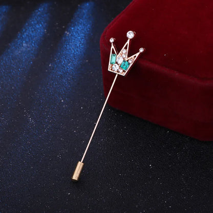 Casual Shiny Crown Alloy Plating Inlay Rhinestones Men'S Brooches