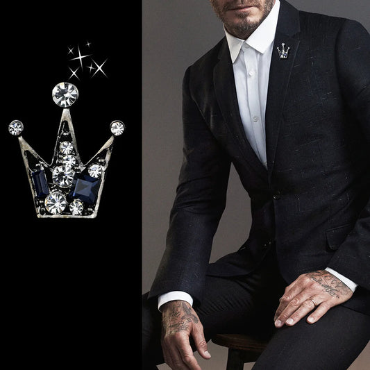 Casual Shiny Crown Alloy Plating Inlay Rhinestones Men'S Brooches