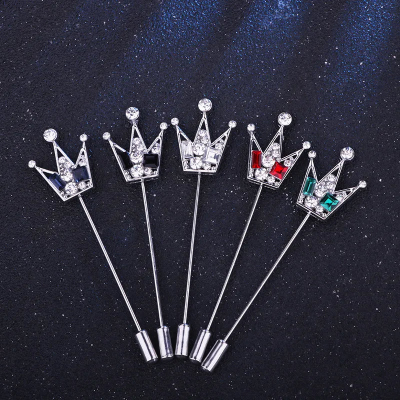 Casual Shiny Crown Alloy Plating Inlay Rhinestones Men'S Brooches