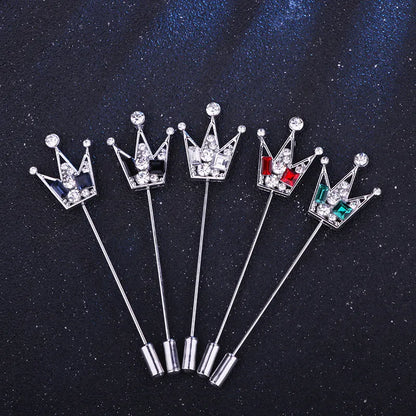 Casual Shiny Crown Alloy Plating Inlay Rhinestones Men'S Brooches