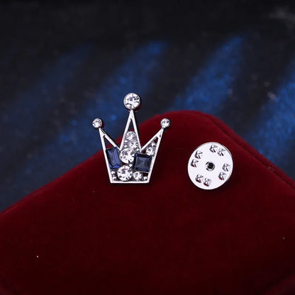 Casual Shiny Crown Alloy Plating Inlay Rhinestones Men'S Brooches