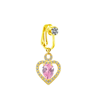 Casual Shiny Star Moon Heart Shape Stainless Steel Alloy White Gold Plated Gold Plated Rhinestones Glass Belly Ring In Bulk