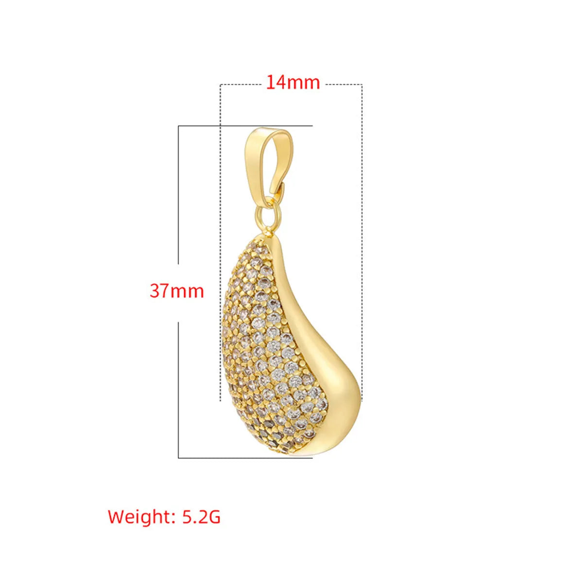 Casual Shiny Water Droplets Copper Plating Inlay Zircon 18k Gold Plated Pendant Necklace