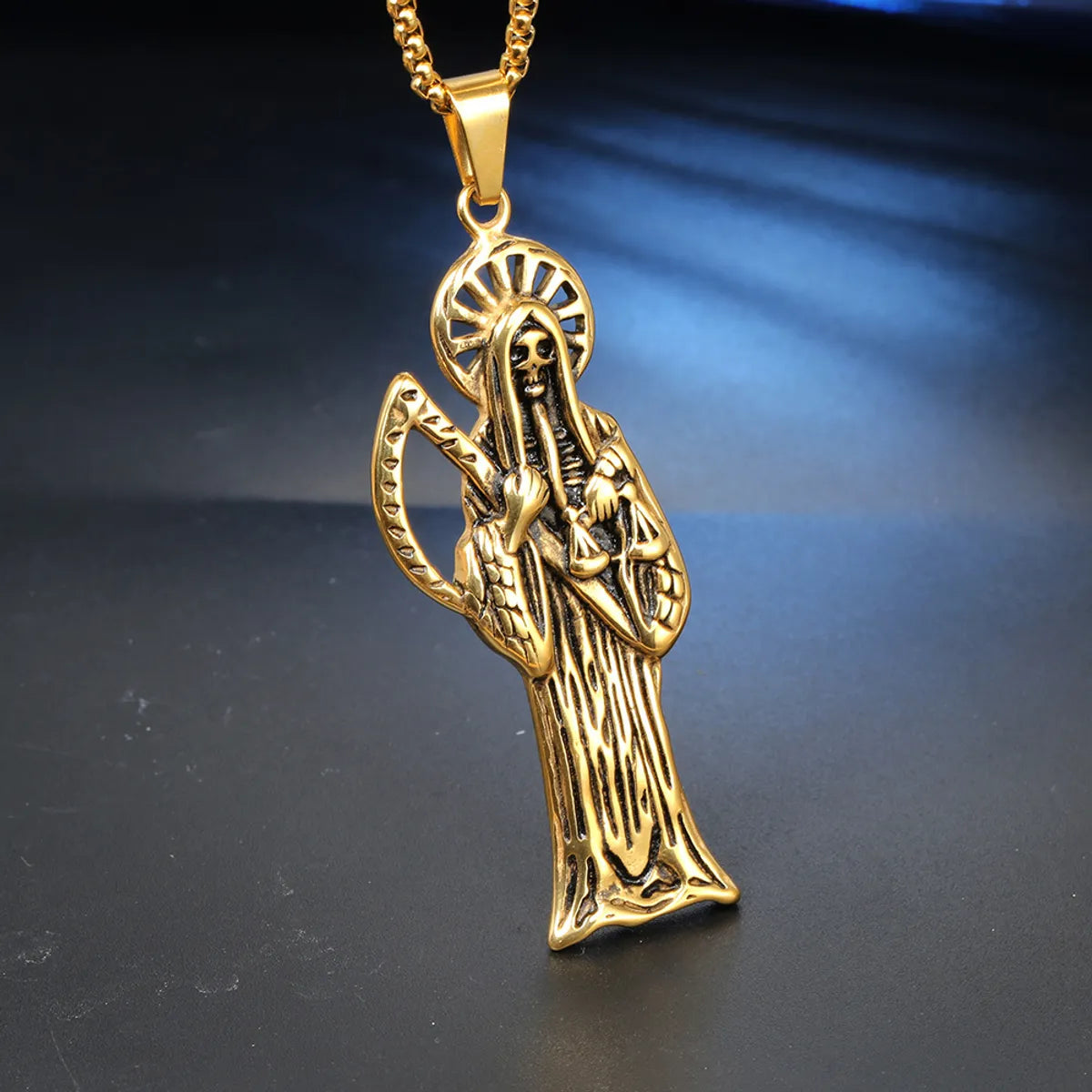 1 Piece Stainless Steel None 18K Gold Plated Sickle Skeleton