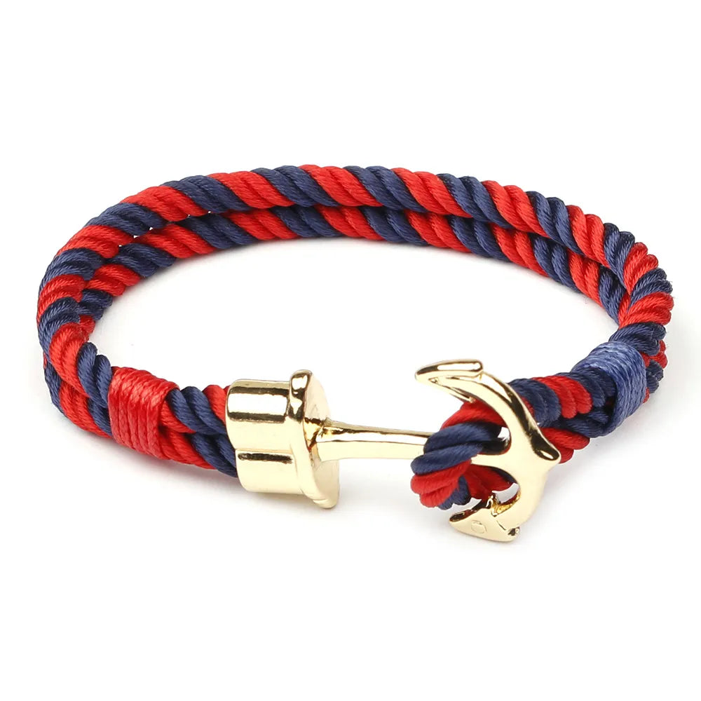 Casual Simple Style Anchor 304 Stainless Steel Alloy Rope Unisex Wristband