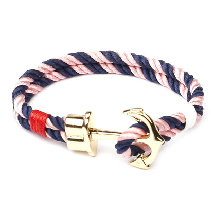 Casual Simple Style Anchor 304 Stainless Steel Alloy Rope Unisex Wristband