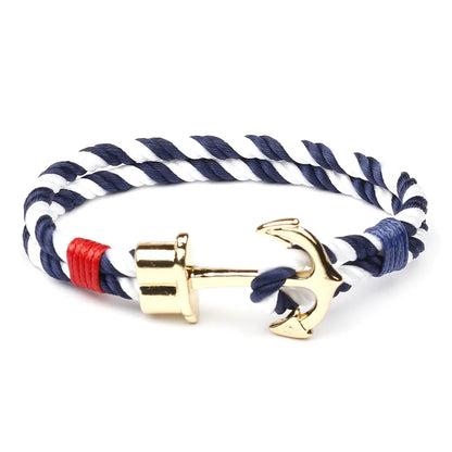 Casual Simple Style Anchor 304 Stainless Steel Alloy Rope Unisex Wristband