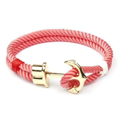 Casual Simple Style Anchor 304 Stainless Steel Alloy Rope Unisex Wristband