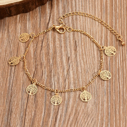 Casual Simple Style Animal Eye Butterfly Alloy Chain Women'S Anklet