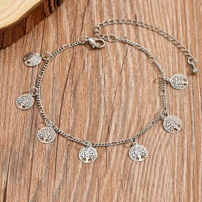 Casual Simple Style Animal Eye Butterfly Alloy Chain Women'S Anklet