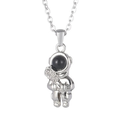 Casual Simple Style Astronaut Stainless Steel Inlay Artificial Gemstones Sweater Chain